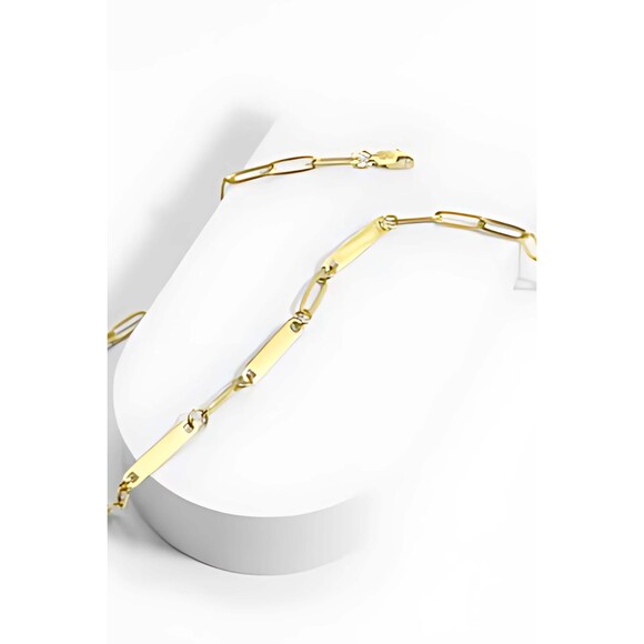 Engraved Paperclip Necklace, Gold Bar, Personalized, Name, Mother, Gold Silver, - Picture 5 of 9